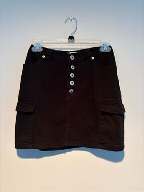 Love True Black Denim Mini Skirt